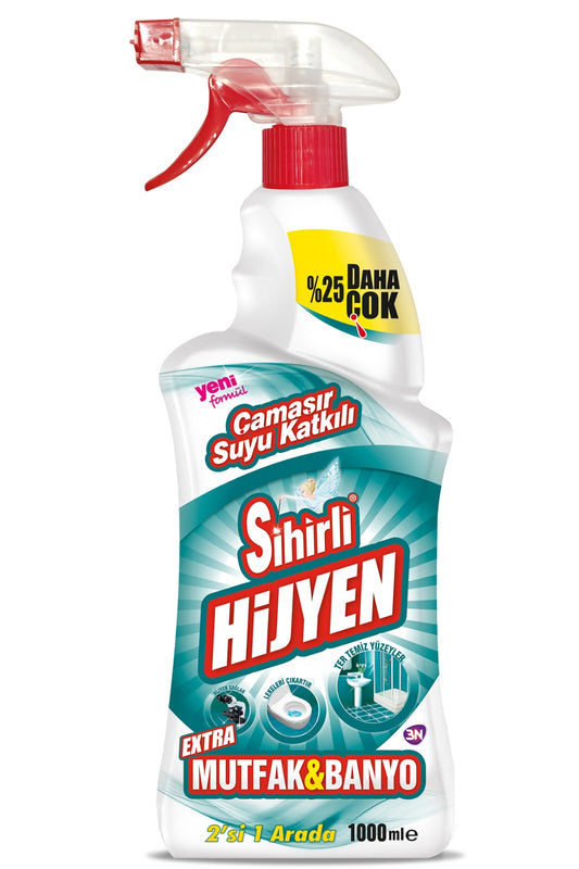 SİHİRLİ HİJYEN ÇAMAŞIR SUYU KATKILI TEMİZLEYİCİ MUTFAK & BANYO 750 ML (16'lı Koli)