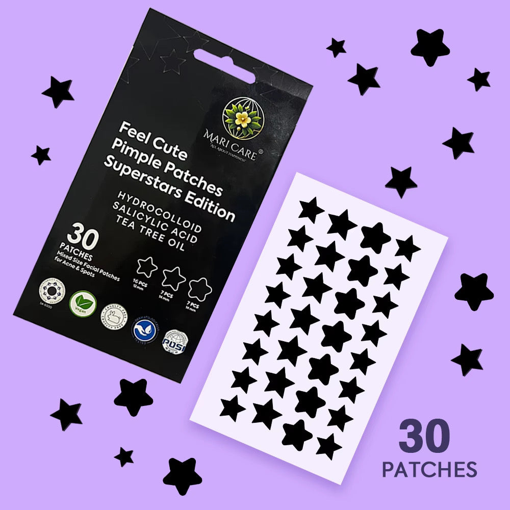 Mari Care Feel Cute Pimple Patches - Superstars Edition Siyah 30 Adet