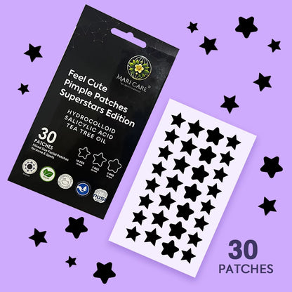 Mari Care Feel Cute Pimple Patches - Superstars Edition Siyah 30 Adet