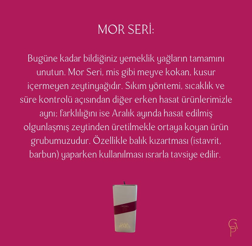 Gaia Pearls Mor Seri - Olgun Hasat Soğuk Sıkım Natürel Sızma Zeytinyağı 3 Lt