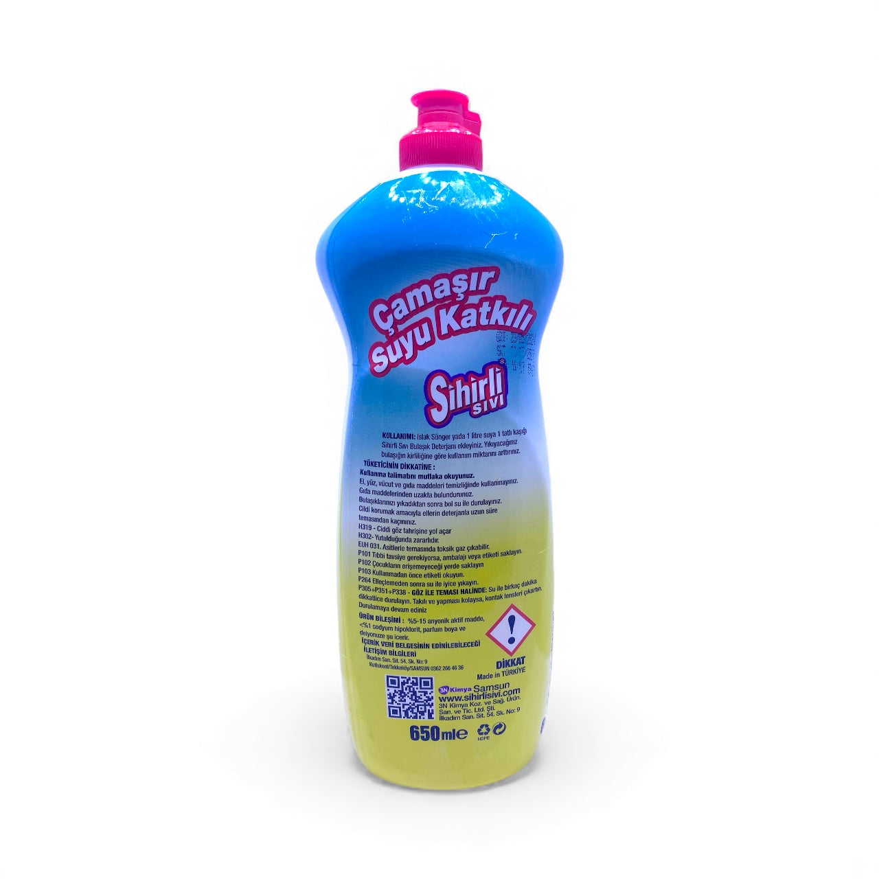 SİHİRLİ SIVI ÇAMAŞIR SUYU KATKILI BULAŞIK DETERJANI 650 ml (20'li koli)