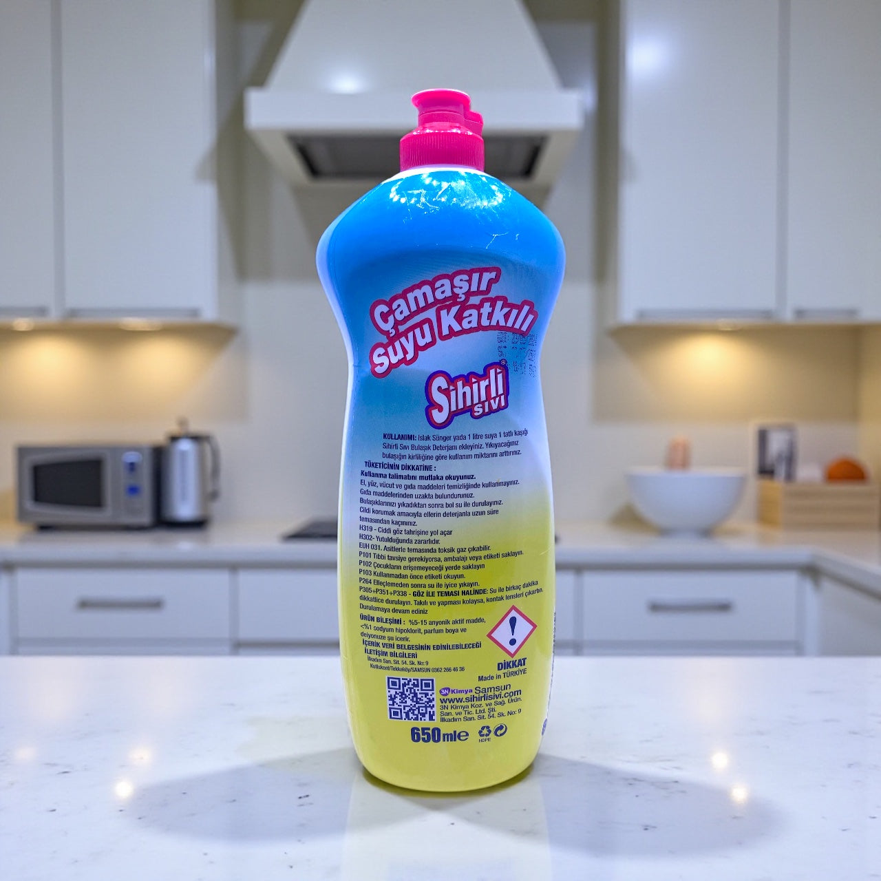 SİHİRLİ SIVI ÇAMAŞIR SUYU KATKILI BULAŞIK DETERJANI 650 ml (20'li koli)