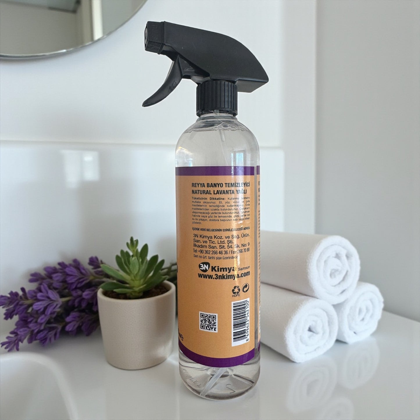 REYYA NATURAL LAVANTA YAĞLI DERZ & BANYO TEMİZLEYİCİ 600 ML (12'li Koli)