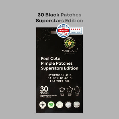 Mari Care Feel Cute Pimple Patches - Superstars Edition Siyah 30 Adet