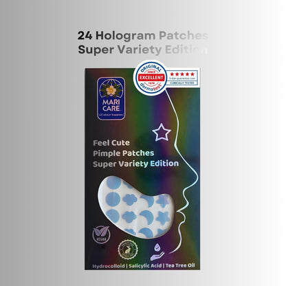 Mari Care Feel Cute Pimple Patches - Super Variety Edition Hologram 24 Adet