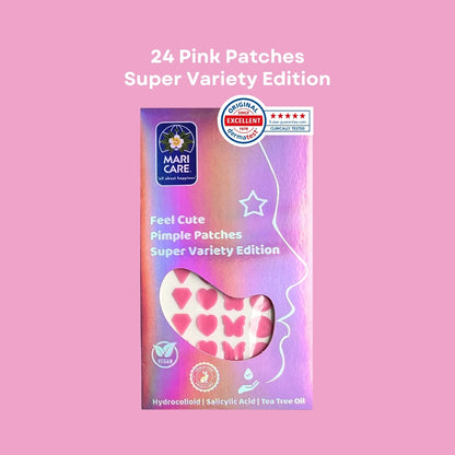 Mari Care Feel Cute Pimple Patches - Super Variety Edition Pembe 24 Adet