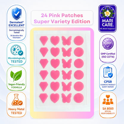 Mari Care Feel Cute Pimple Patches - Super Variety Edition Pembe 24 Adet
