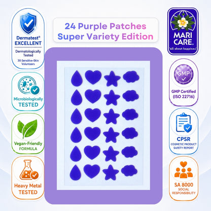Mari Care Feel Cute Pimple Patches - Super Variety Edition Mor 24 Adet