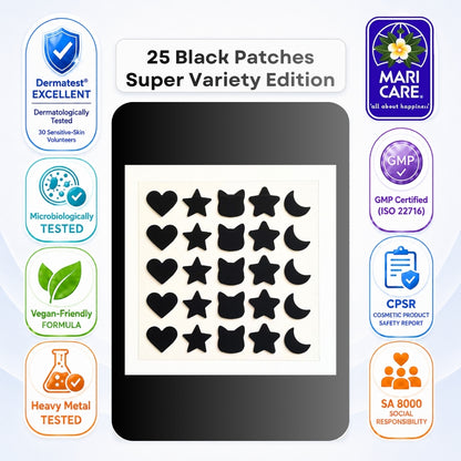 Mari Care Feel Cute Pimple Patches - Super Variety Edition Siyah 25 Adet