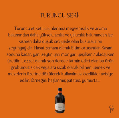 Gaia Pearls Turuncu Seri - Erken Hasat Soğuk Sıkım Natürel Sızma Zeytinyağı