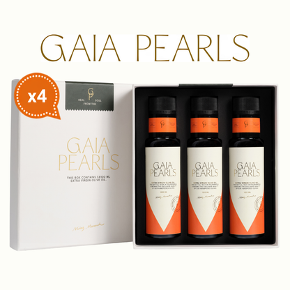 Gaia Pearls Turuncu Seri - Erken Hasat Soğuk Sıkım 3x100ml Hediyelik Kutu 4'lü Set