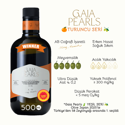 Gaia Pearls Gurme Set - Yeşil & Turuncu Seri 500ml 4'lü Set