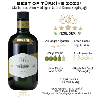 Gaia Pearls Hediyelik -Yeşil Seri   Erken Hasat Soğuk Sıkım 3x100ml