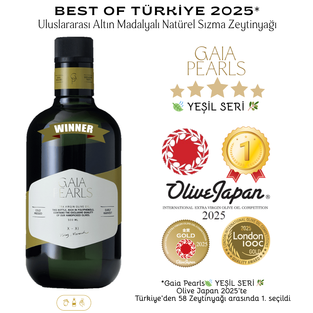 Gaia Pearls Hediyelik -Yeşil Seri   Erken Hasat Soğuk Sıkım 3x100ml