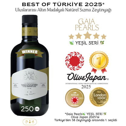Gaia Pearls Yeşil Seri - Erken Hasat Soğuk Sıkım Natürel Sızma Zeytinyağı
