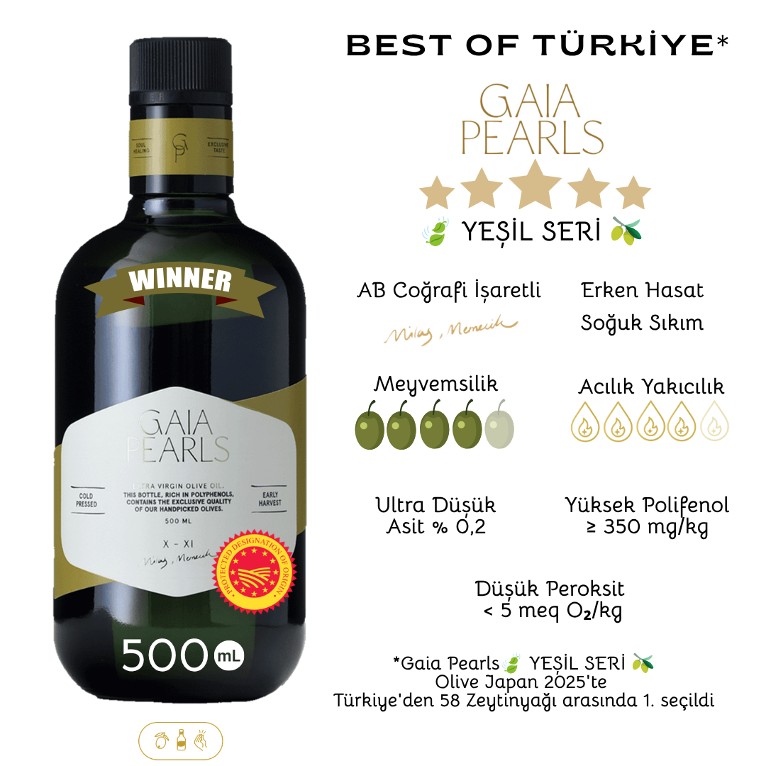 Gaia Pearls Yeşil Seri - Erken Hasat Soğuk Sıkım 500ml 2'li Set