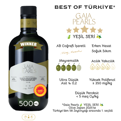 Gaia Pearls Gurme Set - Yeşil & Turuncu Seri 500ml 4'lü Set