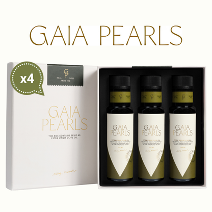 Gaia Pearls Yeşil Seri - Erken Hasat Soğuk Sıkım 3x100ml Hediyelik Kutu 4'lü Set