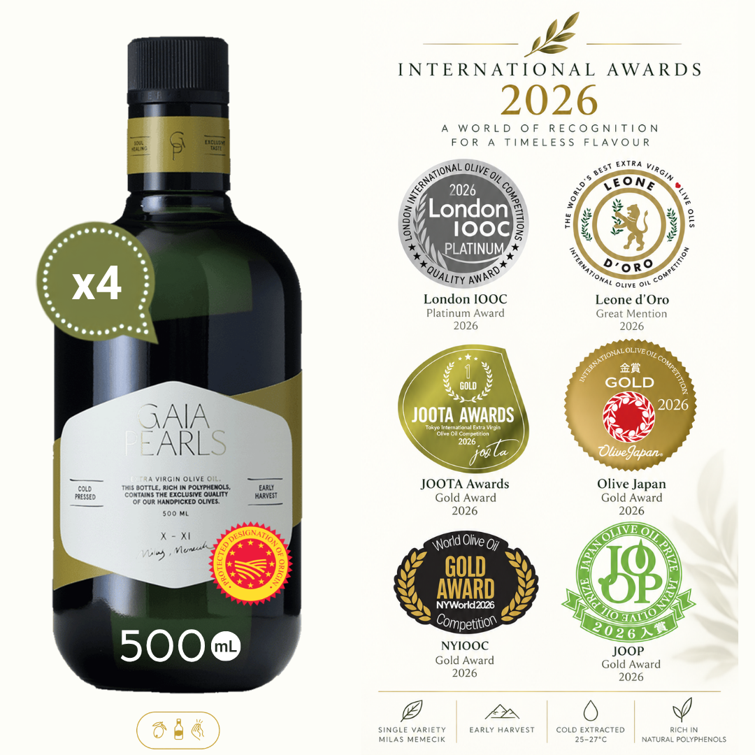 Gaia Pearls Yeşil Seri - Erken Hasat Soğuk Sıkım 500ml 4'lü Set