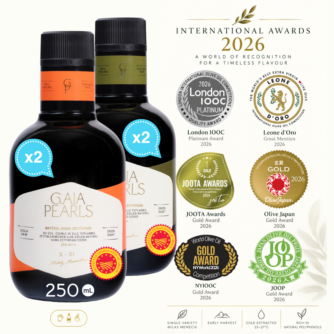 Gaia Pearls Gurme Set - Yeşil & Turuncu Seri 250ml 4'lü Set