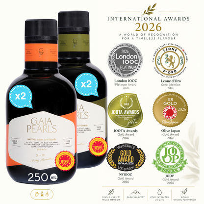 Gaia Pearls Gurme Set - Yeşil & Turuncu Seri 250ml 4'lü Set