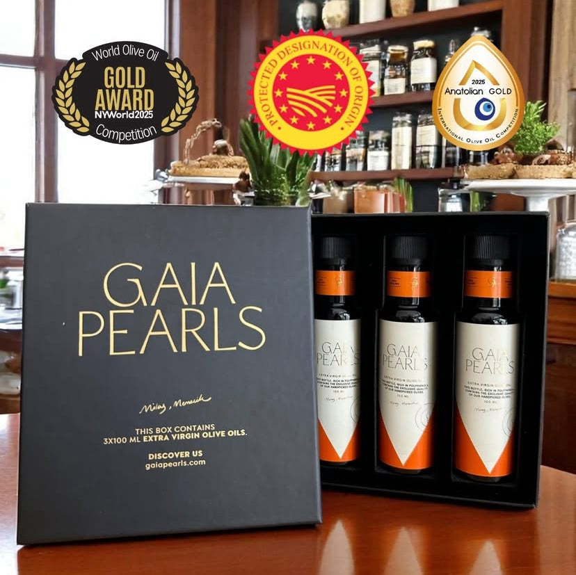 Gaia Pearls Turuncu Seri - Erken Hasat Soğuk Sıkım Natürel Sızma Zeytinyağı